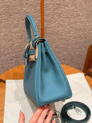 wholesale quality hermes kelly 25 togo blue jean phw